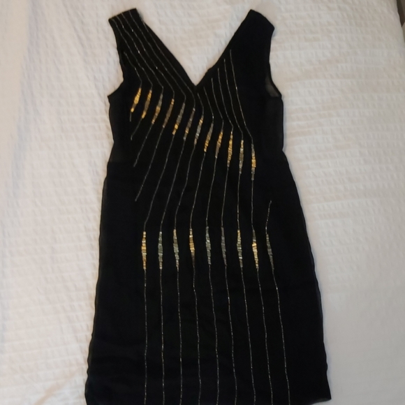 FCUK black party dress w gold sequins - Picture 2 of 6